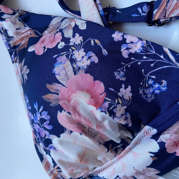 EVERYDAY SUNDAY BLUE BIKINI DITSY FLORAL FEMININE COTTAGECORE COASTAL POOL TOILE - Picture 5 of 12